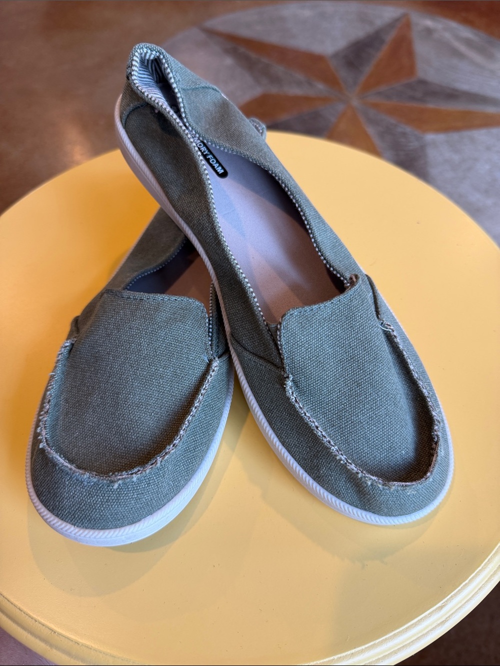 Time and Tru Olive Green Canvas Slip-On Shoes